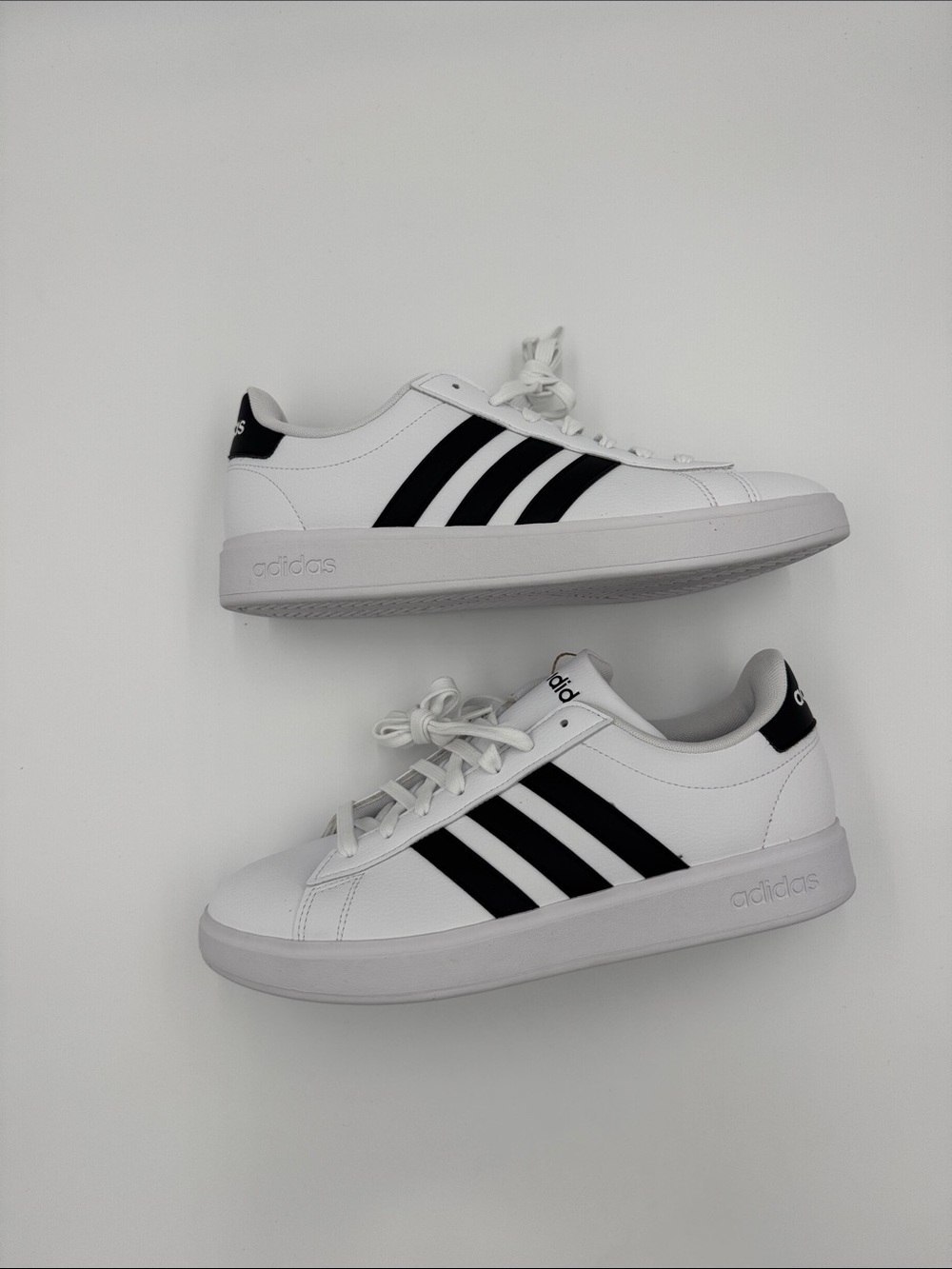 adidas White Sneakers with Black Stripes - Low Top - Picture 3 of 6